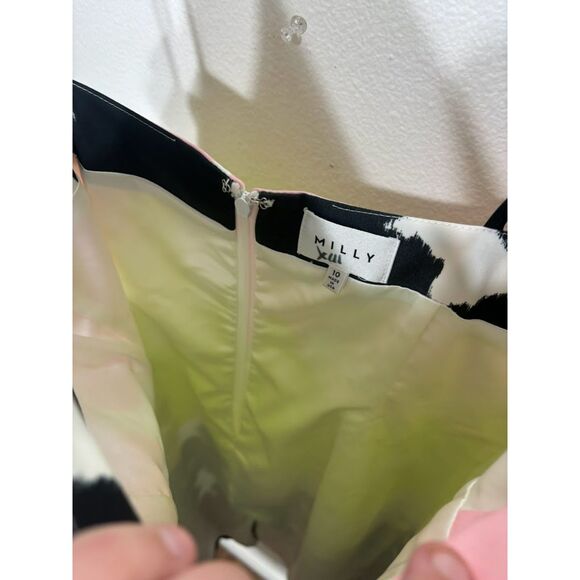 Milly Floral Sheath Dress Size 10 Preppy Spring Mini Slip Pink green black NWOT - Picture 2 of 8